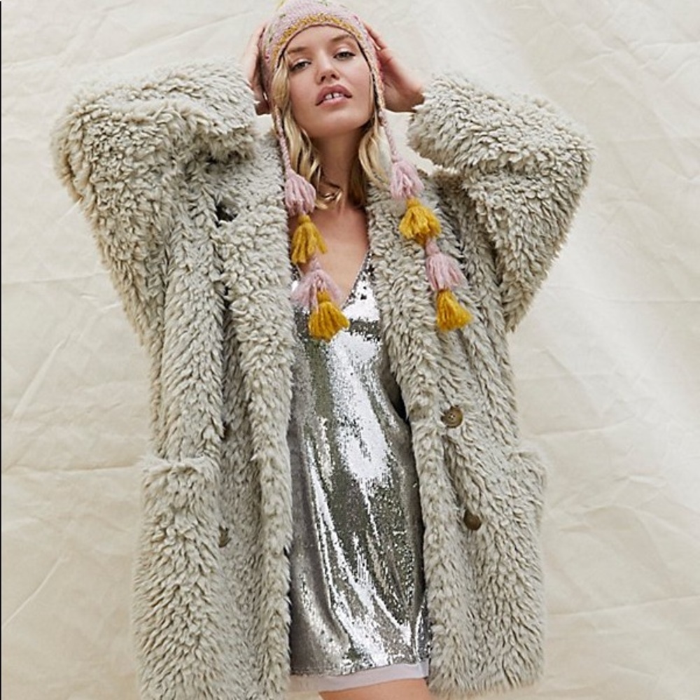 Free People Honey Pie Teddy Coat